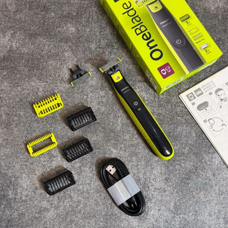 ماشین اصلاح موی صورت و بدن فیلیپس مدل OneBlade به همراه سری یدک QP2824/10 - استوک