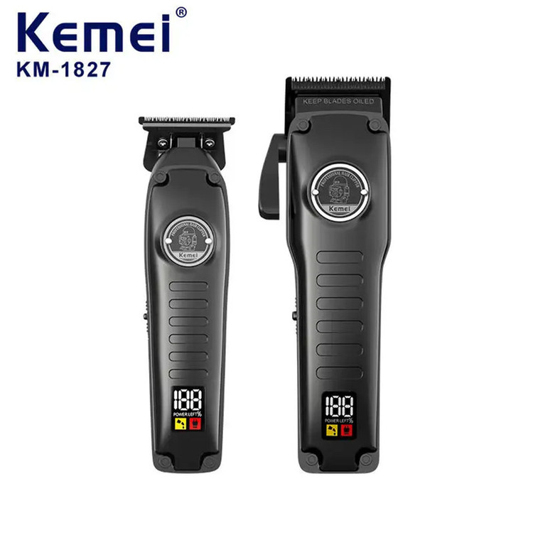 ست 2 عددی ماشین اصلاح سر و صورت کیمی مدل Kemei KM-1827 - استوک