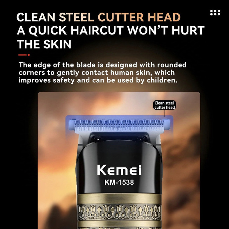 ست 2 عددی ماشین اصلاح موی صورت شارژی کیمی مدلKEMEI KM-1538 - استوک
