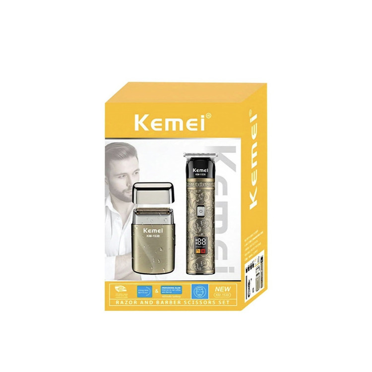 ست 2 عددی ماشین اصلاح موی صورت شارژی کیمی مدلKEMEI KM-1538 - استوک