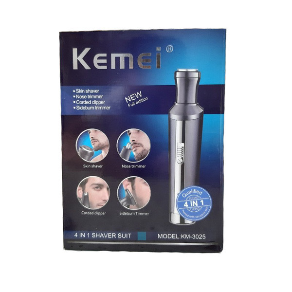 موزن گوش و بینی کیمی مدل KM-3025 ، چهار کاره با تیغه استیل ضد زنگ - ماشین اصلاح گوش و بینی